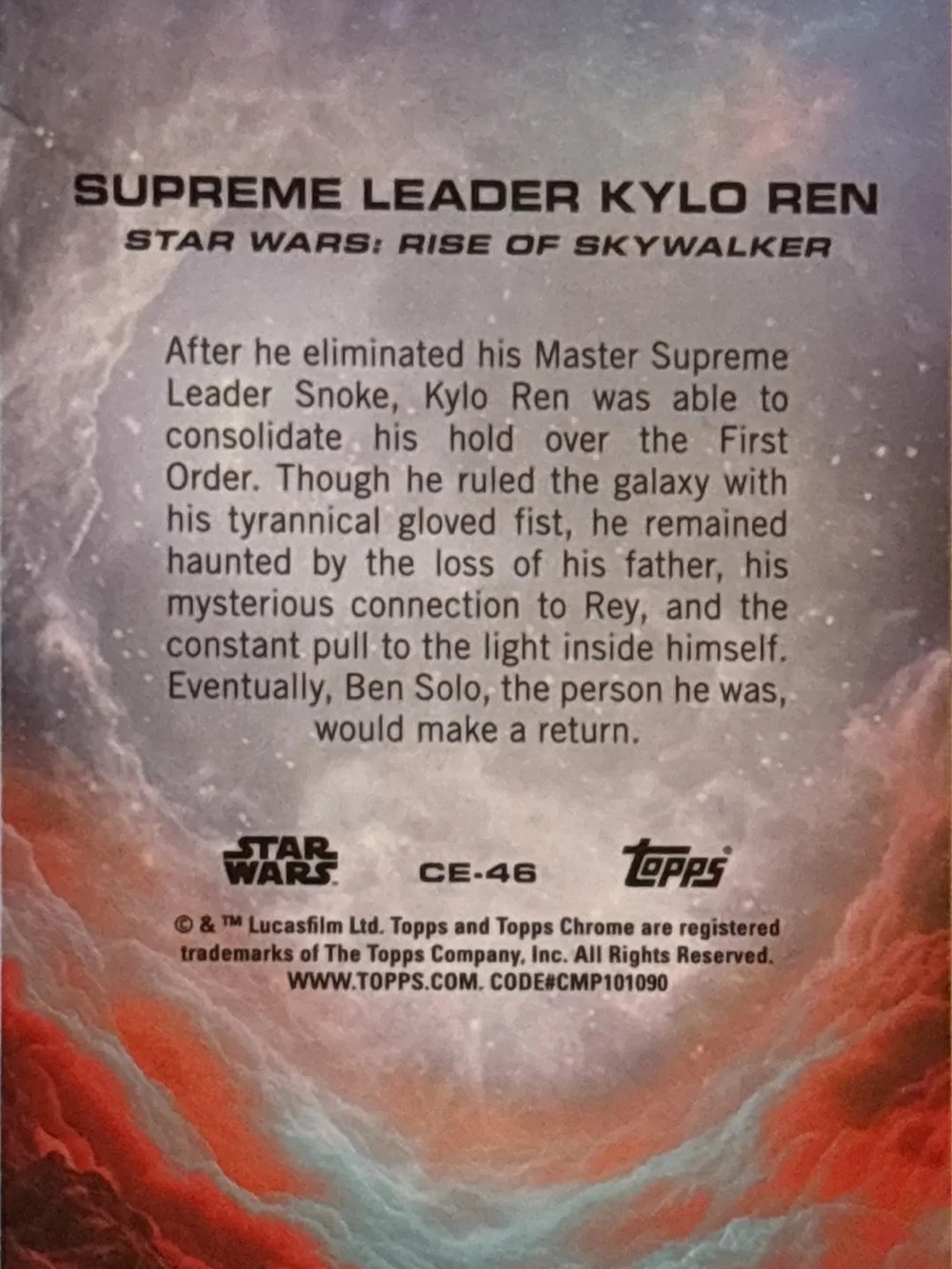 Topps Chrome Star Wars Kylo Ren Trading Card - Picture 2 of 2